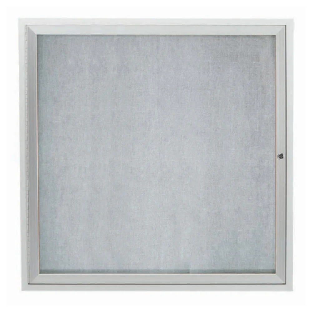 Aarco ODCC3636R 36 Inch Aluminum Bulletin Board Enclosed with burlap weave vinyl