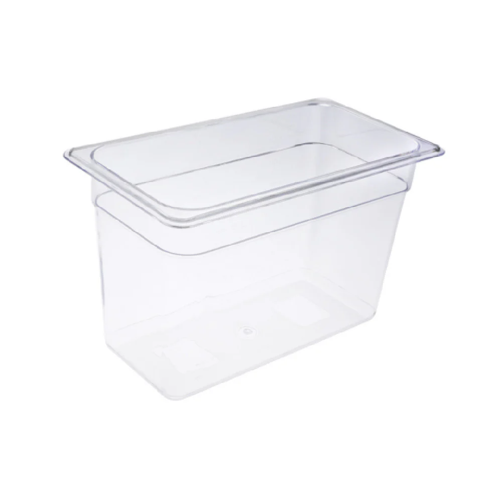 CAC China PCFP-T8 Food Pan 1/3 Size Clear Polycarbonate with Rounded Corners