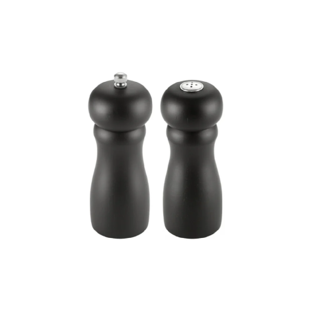 CAC China PMW2-S6BK 6 Inch Pepper Mill and Salt Shaker Set with Metal Mechanism CAC China PMW2-S6BK 6 Inch Pepper Mill and Salt Shaker Set with Metal Mechanism