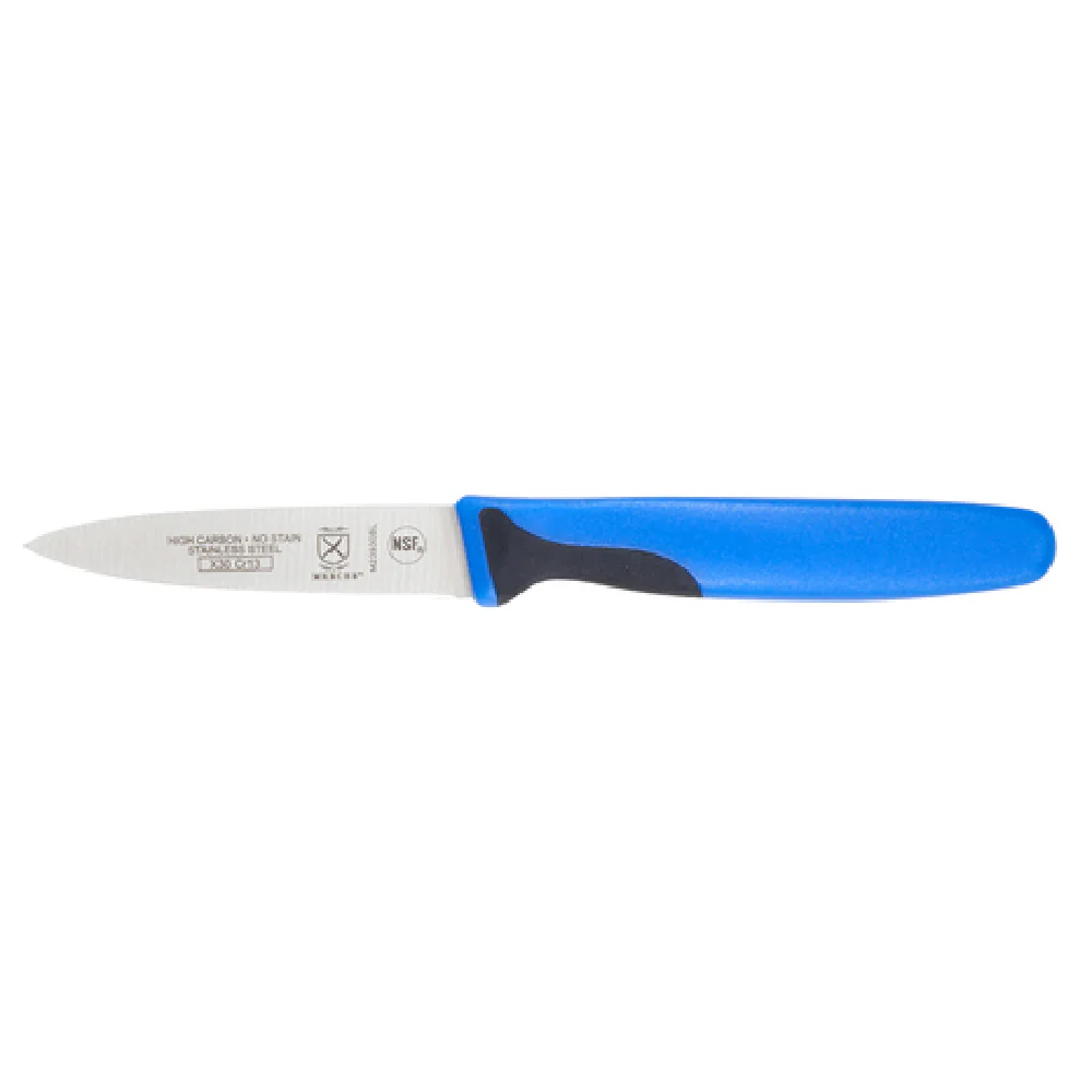 Mercer Culinary M23930BLB 3 Inch Color Paring Knife Blue Handle Stamped High Carbon Steel