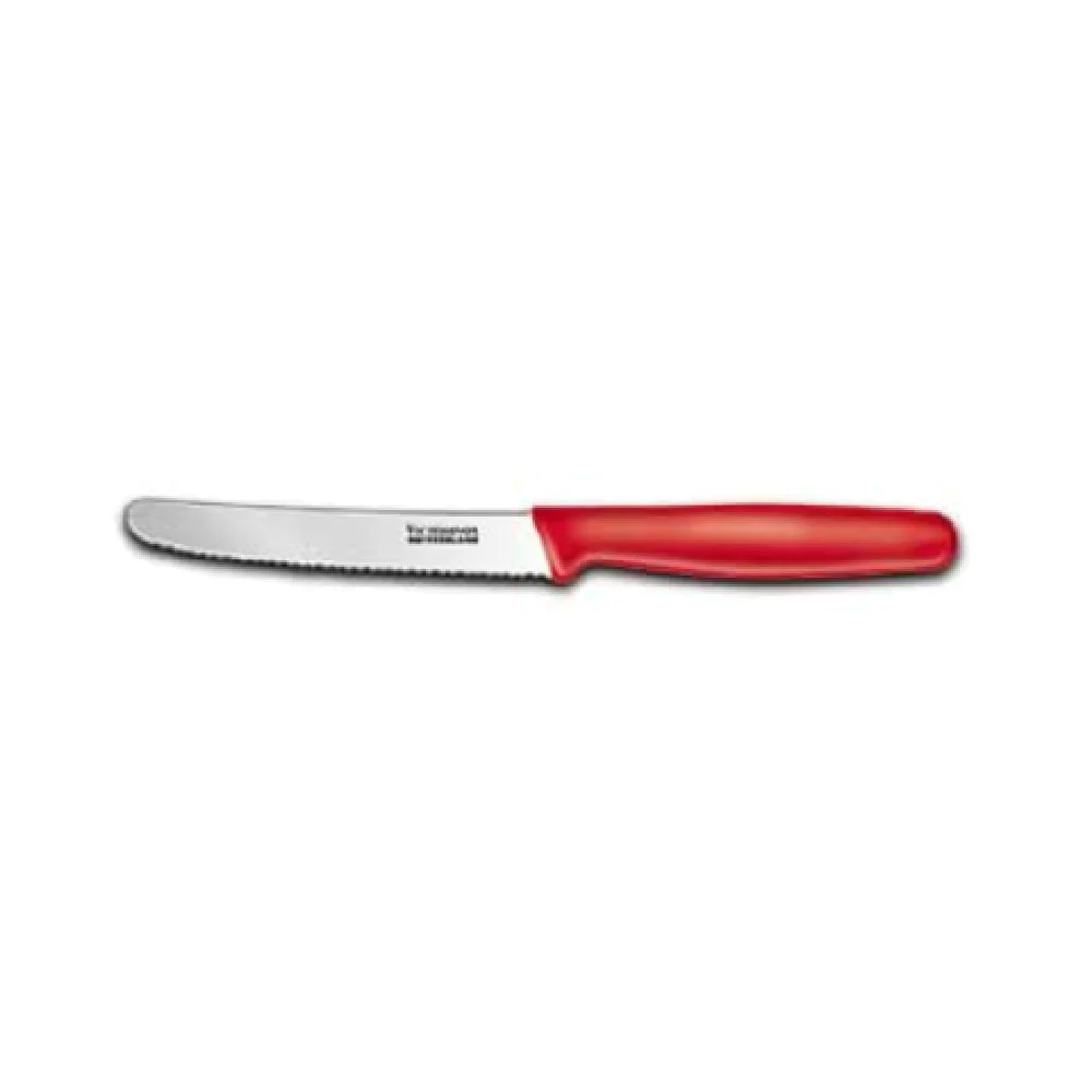Victorinox 5.0831 4-1/2 Inch Round Tip Wavy Edge Steak Knife Red Polypropylene Handle