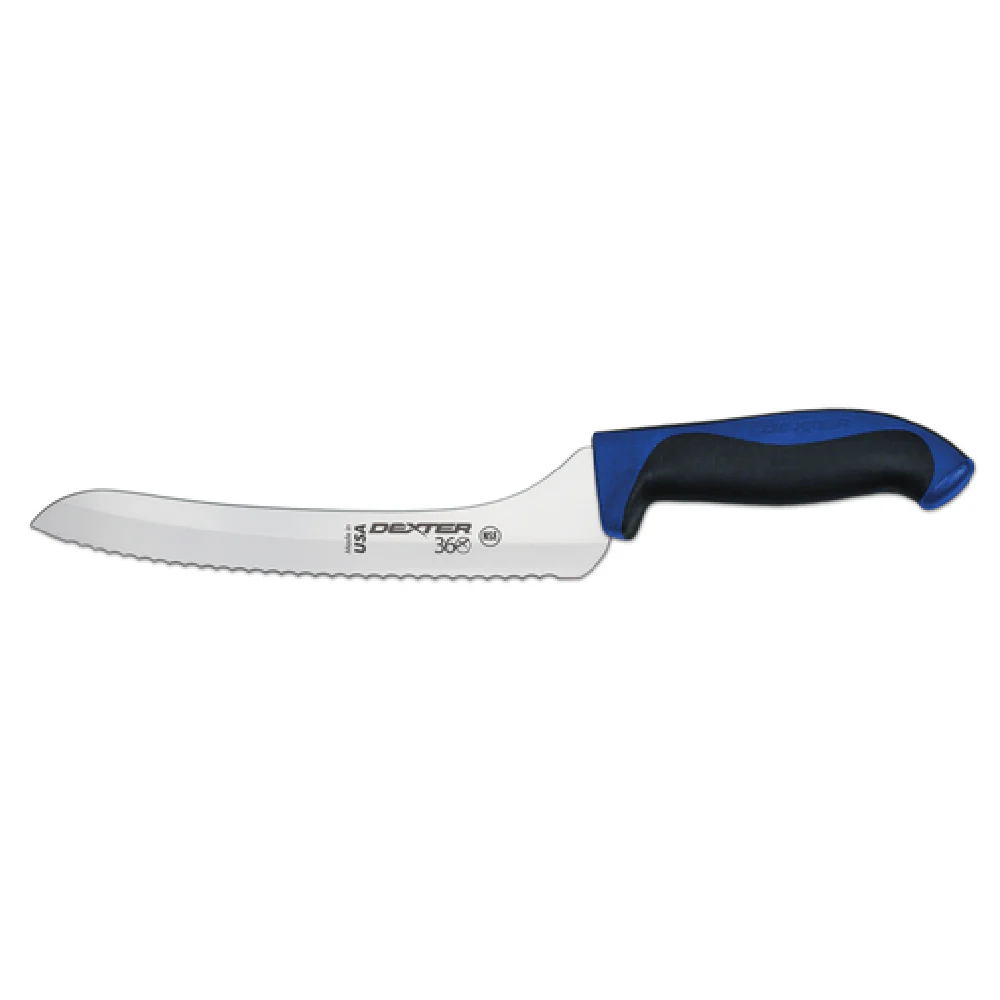 Dexter Russell 36008C 9 Inch Stamped Knife with Scalloped Edge Blue Handle High Carbon Steel Dexter Russell 36008C 9 Inch Stamped Knife with Scalloped Edge Blue Handle High Carbon Steel