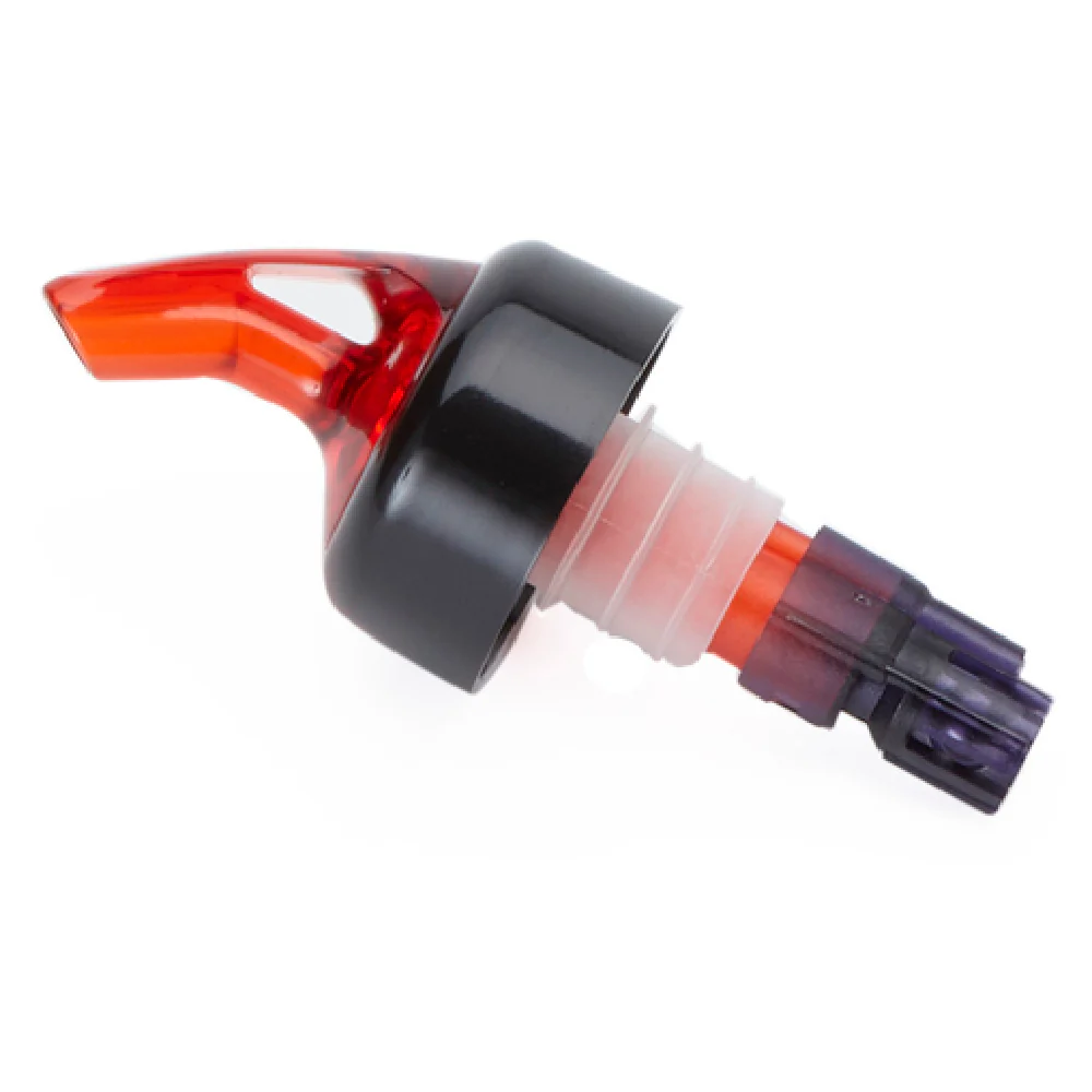American Metalcraft PR78925 1-1/8 Oz Measured Liquor Pourer Red Nozzle American Metalcraft PR78925 1-1/8 Oz Measured Liquor Pourer Red Nozzle