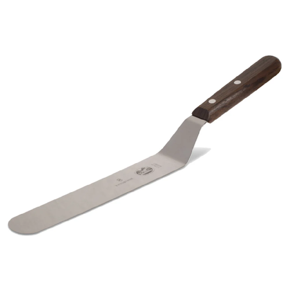 JB Prince V808 10 10 Inch Flexible Offset Spatula Rosewood Brown High Carbon Stainless Steel JB Prince V808 10 10 Inch Flexible Offset Spatula Rosewood Brown High Carbon Stainless Steel