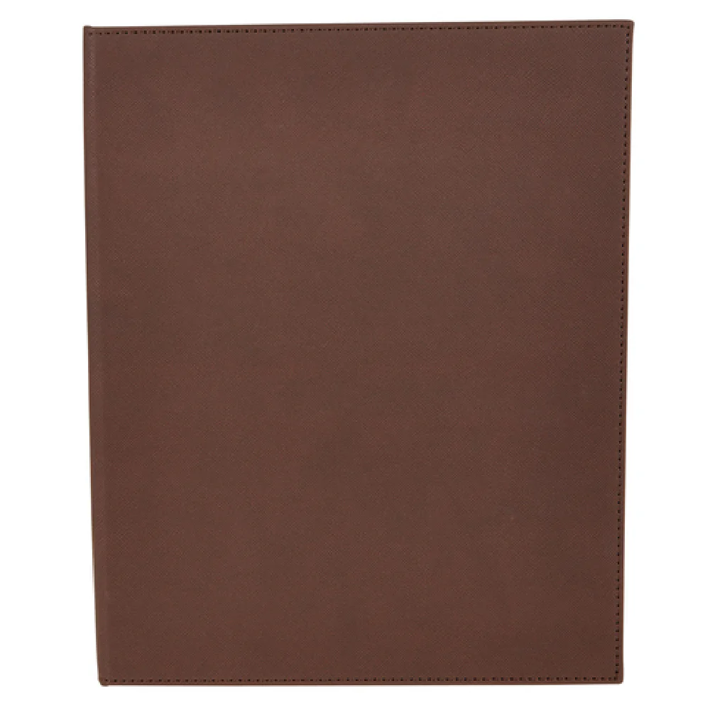Winco LMD-811BN 9 Inch Leather-like Double Fold Menu Cover Brown