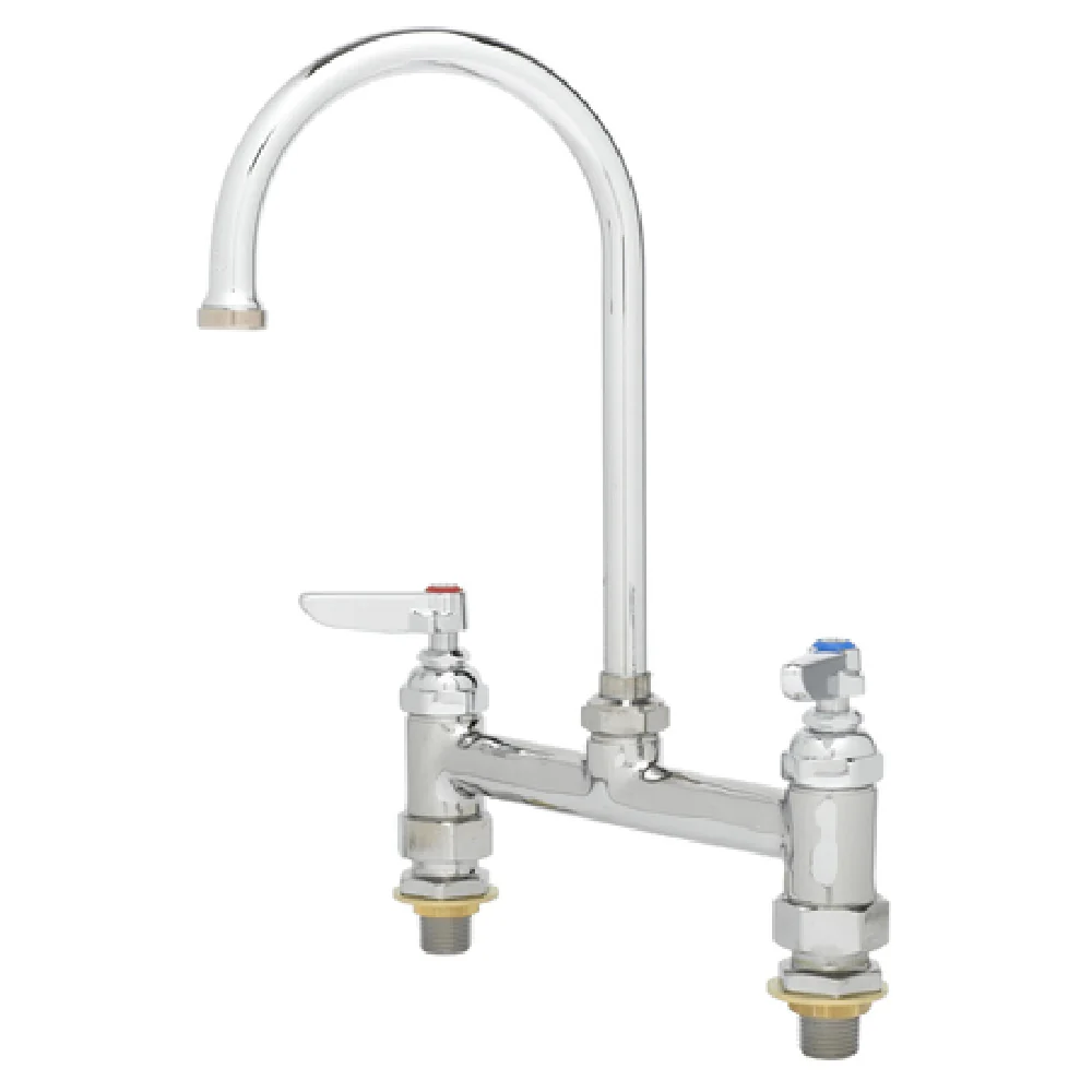 T&S Brass B-0321-CC-CR 8 Inch Faucet Deck Mount Swivel Gooseneck ADA Compliant