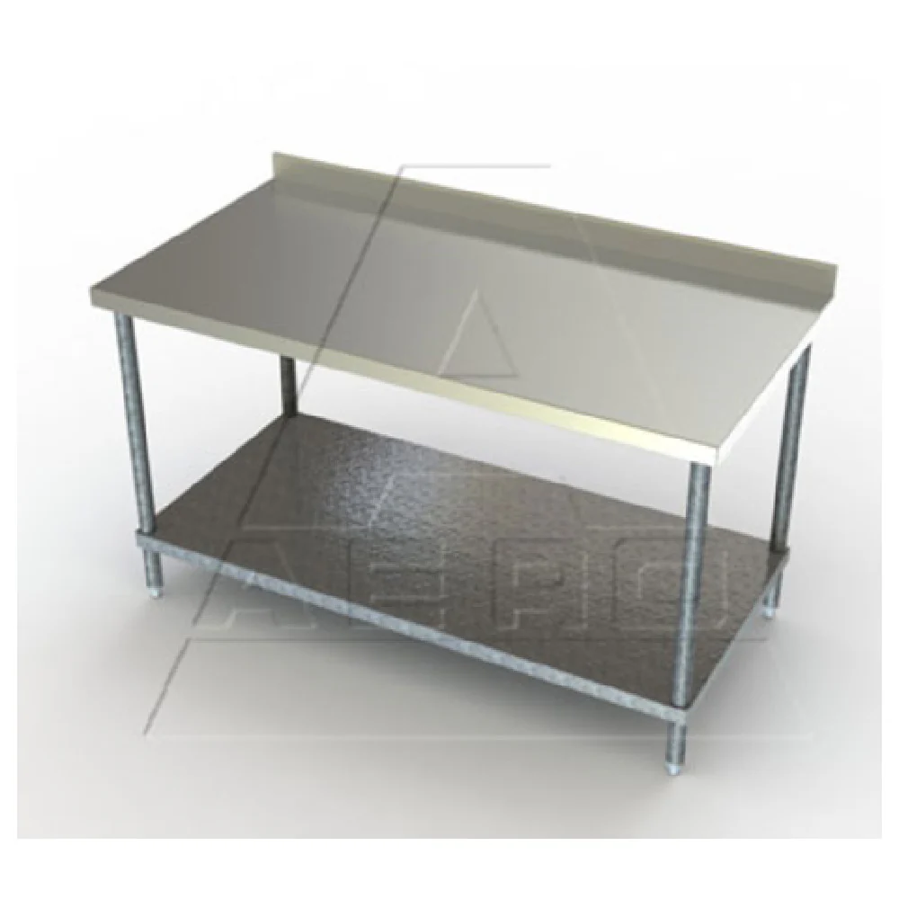 AERO Manufacturing PTGS-2436 36 Inch Economy Work Table Stainless Steel Top with 2-1/4 Inch Backsplash