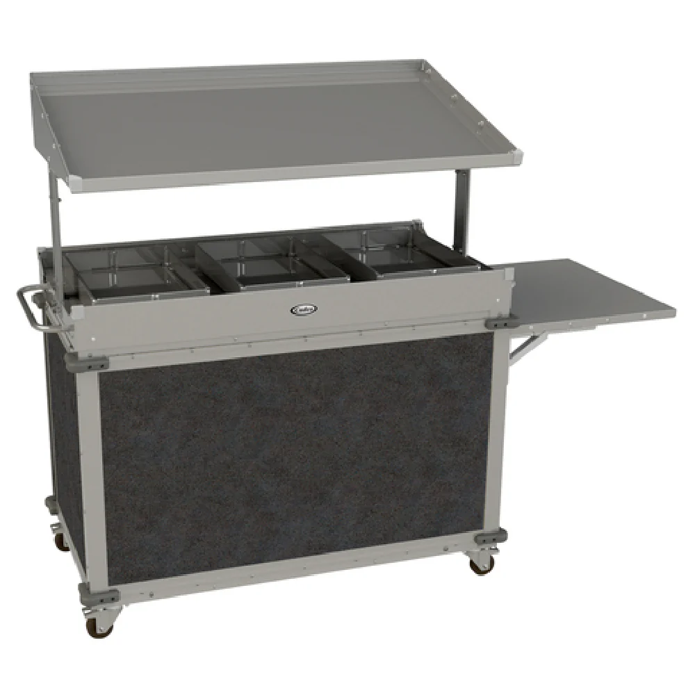 Cadco CBC-GG-B3-L3 74 Inch MobileServ Standard Merchandising Cart with Grab and Go Shelf Cadco CBC-GG-B3-L3 74 Inch MobileServ Standard Merchandising Cart with Grab and Go Shelf
