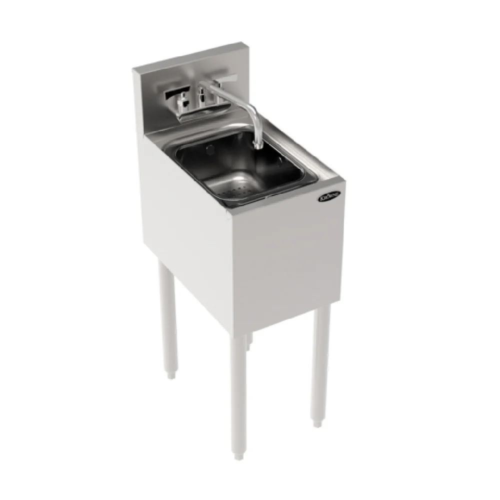 Krowne KR19-12DS 12 Inch Freestanding Underbar Dump Sink Stainless Steel with Faucet