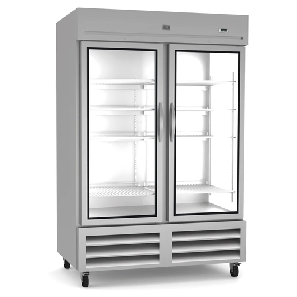 Kelvinator KCHRI54R2GDR 54 Inch Reach-In Refrigerator 49 cu Two-section Stainless Steel with Glass Doors Kelvinator KCHRI54R2GDR 54 Inch Reach-In Refrigerator 49 cu Two-section Stainless Steel with Glass Doors