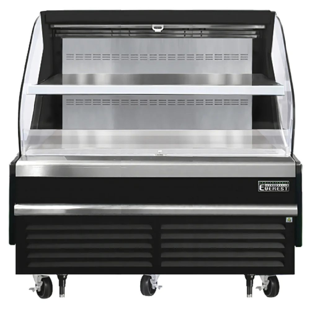Everest Refrigeration EOMH-60-B-35-T 60 Inch Open Refrigerated Merchandiser 12.3 cu ft Stainless Steel and Black with LED Lighting Everest Refrigeration EOMH-60-B-35-T 60 Inch Open Refrigerated Merchandiser 12.3 cu ft Stainless Steel and Black with LED Lighting