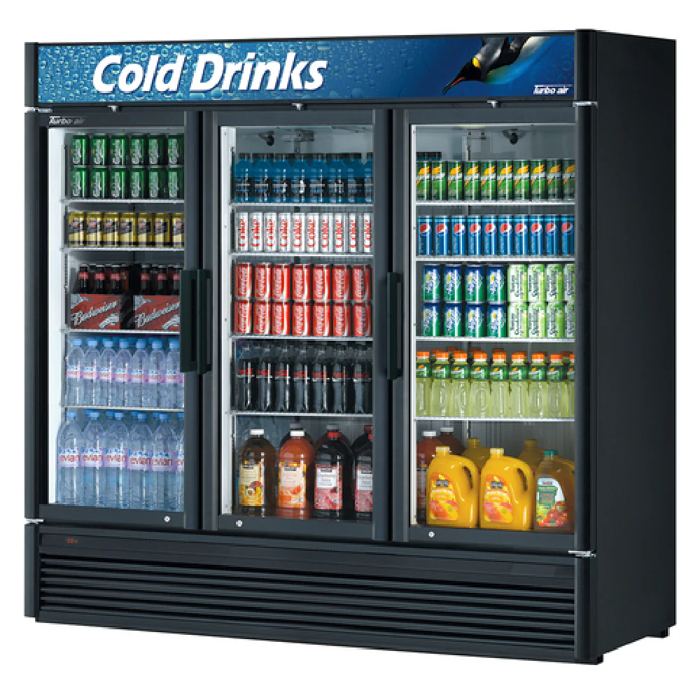 Turbo Air TGM-72SD-N 78 Inch Super Deluxe Refrigerated Glass Merchandiser 68.4 cu ft