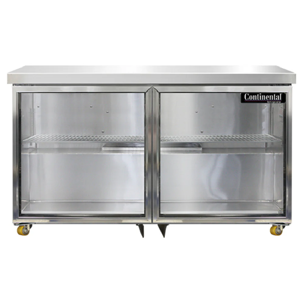 Continental Refrigerator SW48NGD-U 48 Inch Undercounter Refrigerator 13.4 Cu Ft 2 Section Stainless Steel with Glass Doors Continental Refrigerator SW48NGD-U 48 Inch Undercounter Refrigerator 13.4 Cu Ft 2 Section Stainless Steel with Glass Doors
