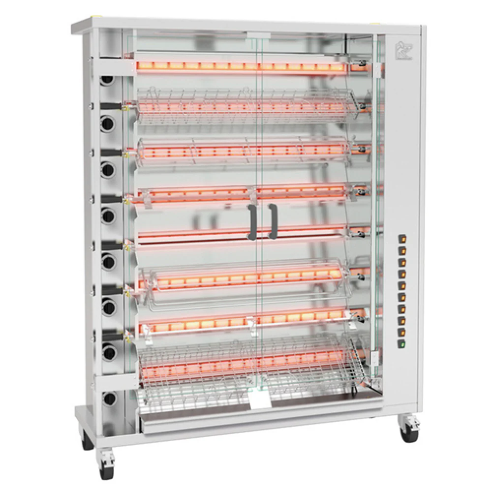 Rotisol FF1425-8G-SS_LP 56 Inch Gas Rotisserie Oven Floor Model 121000 BTU Rotisol FF1425-8G-SS_LP 56 Inch Gas Rotisserie Oven Floor Model 121000 BTU