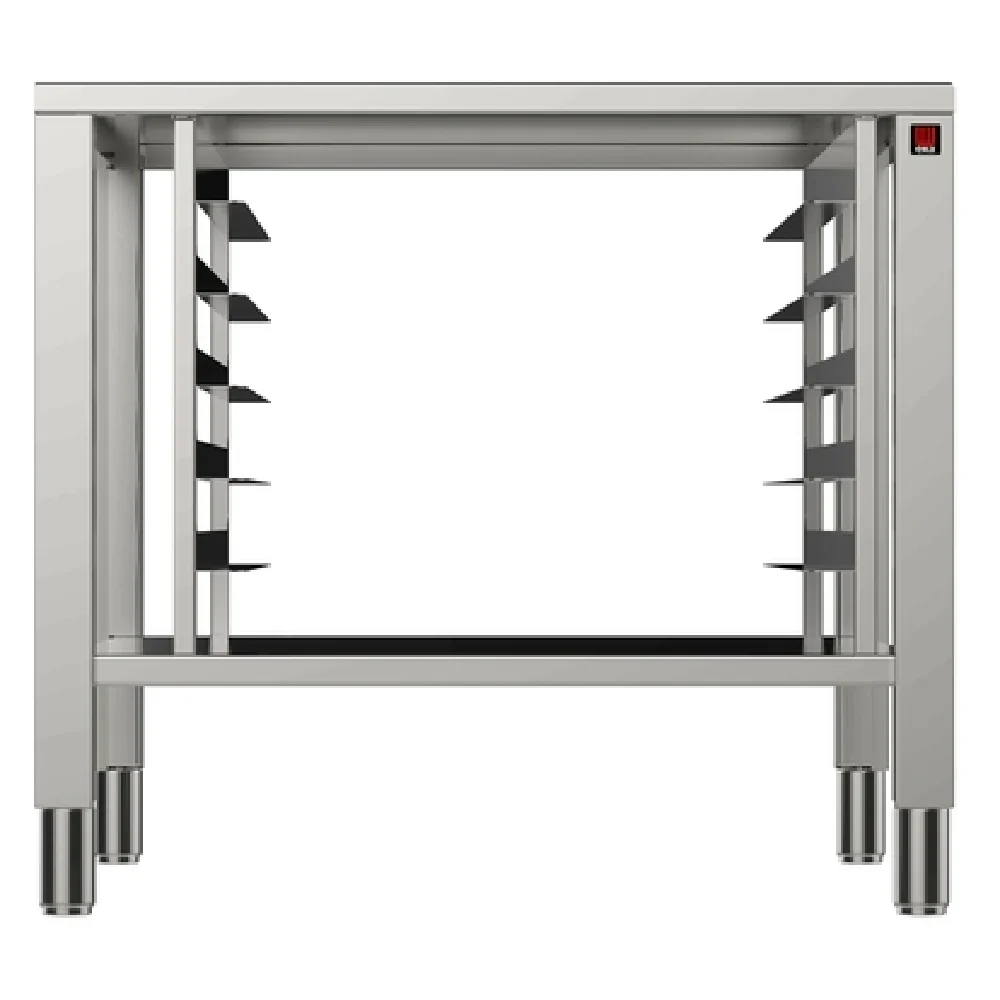 Optional 33 Inch Stainless Steel Millennial Fixed Table with (5) Full-Size Sheet Pans/Grid Support for MKFA 664 TS and MKFA 1064 TS Oven, Tecnoeka MKTS 64