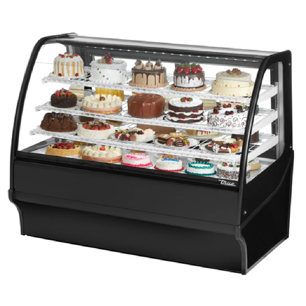 True Refrigeration TDM-R-59-GE/GE-S-S 59-1/4 Inch Display Merchandiser Refrigerated Stainless Steel with Curved Glass