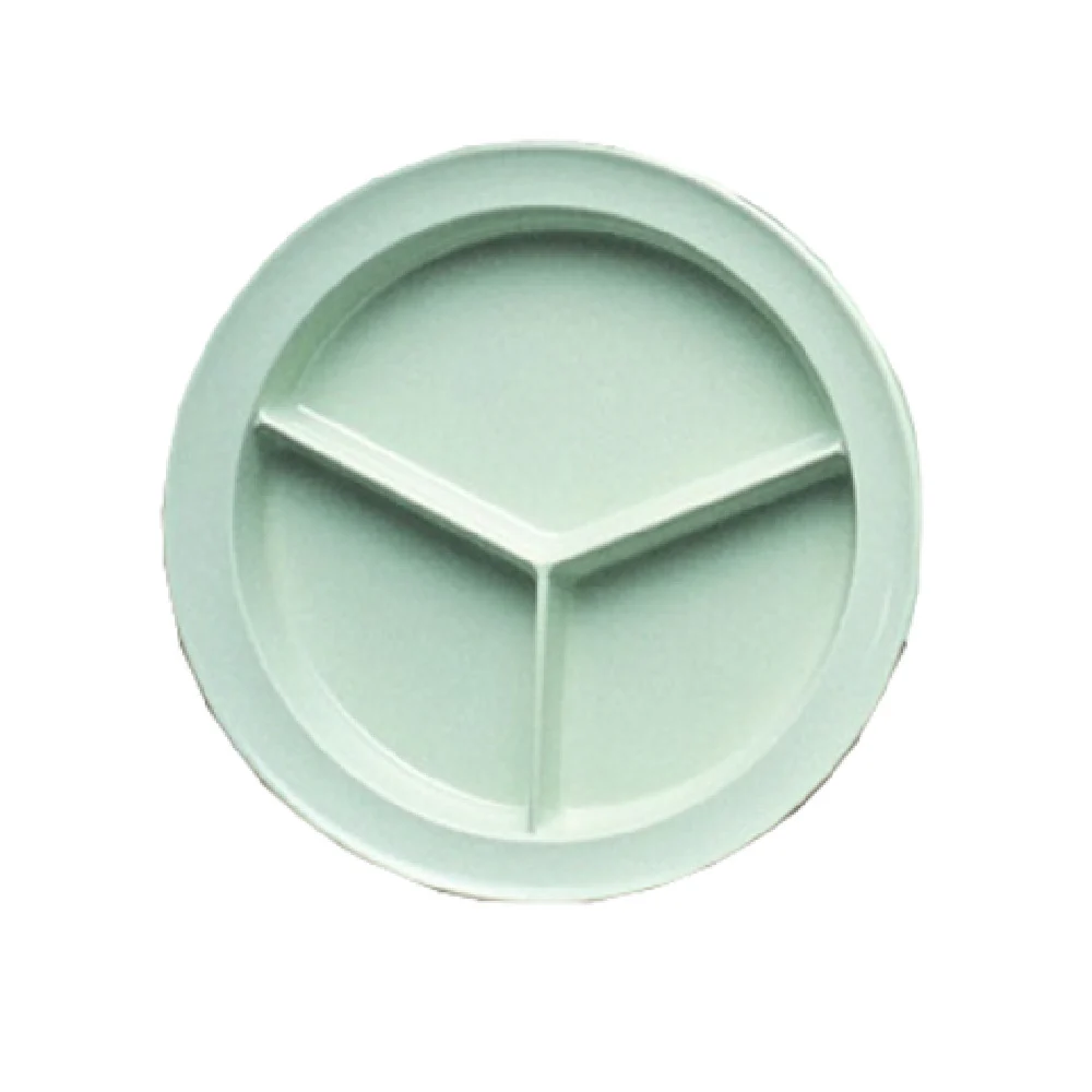 Yanco NS-701G 8-3/4 Inch Green Deep Round Melamine Compartment Plate