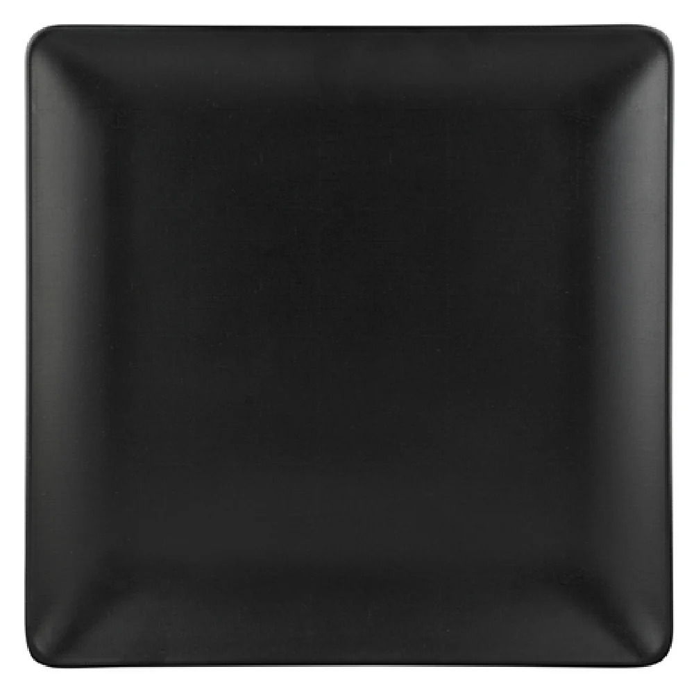 GET Enterprises ECO1010SQ-B 10 Inch Square Plate Break Chip Stain Scratch Resistant Black Melamine Bamboo