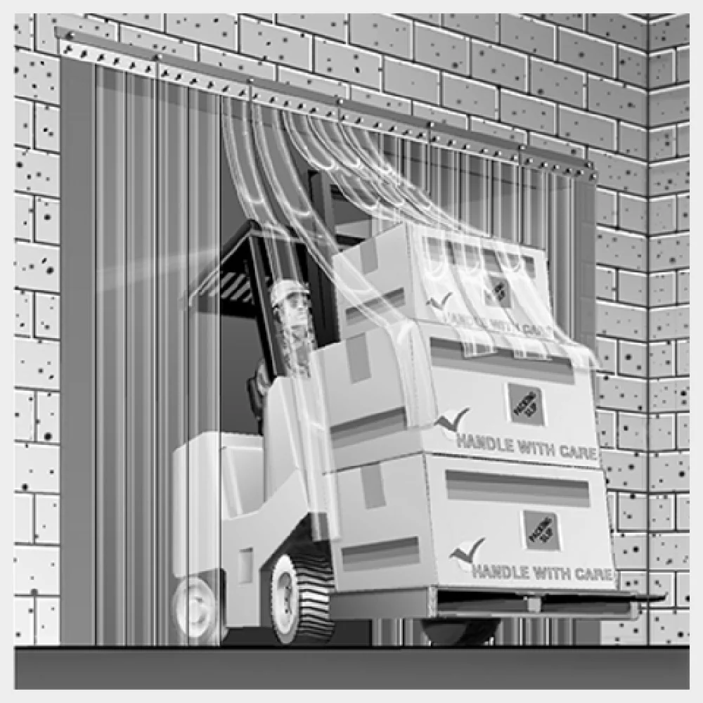 Curtron SD-8-50-UM-LC-LTOSDR-72X96 72 Inch Strip Curtain Low-Temp PVC for Traffic
