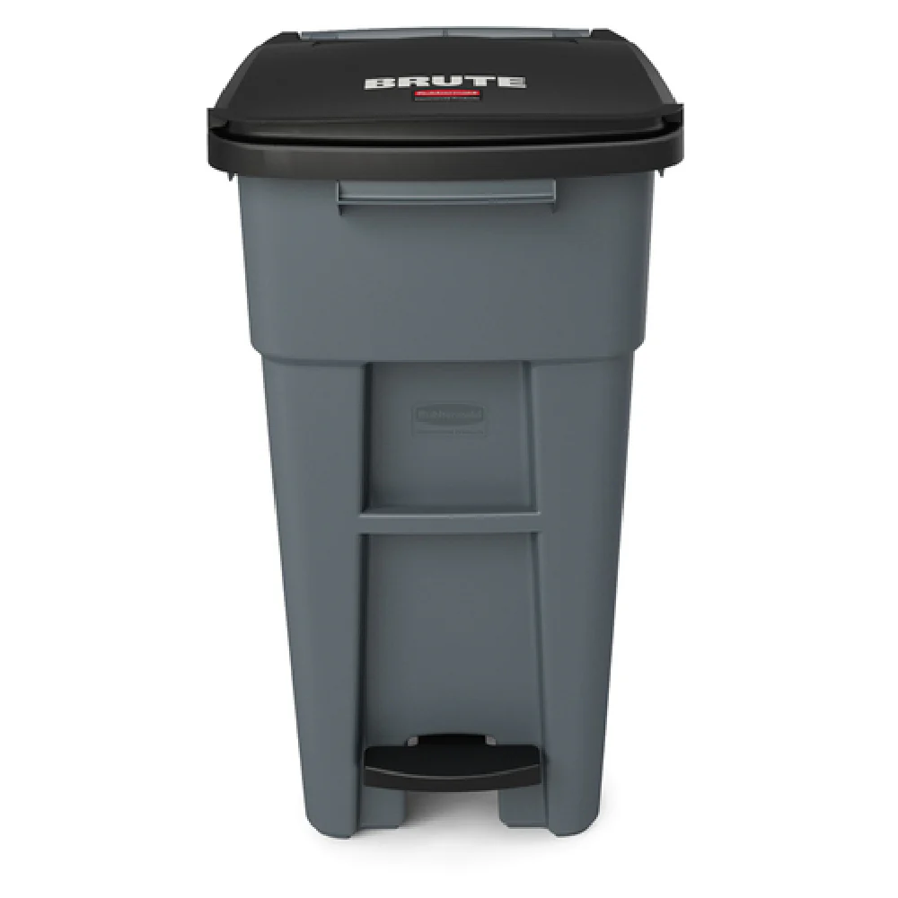 Rubbermaid Commercial Products 1971944 28 Inch Hinged Lid Trash Receptacle Gray with Ergonomic Handle Rubbermaid Commercial Products 1971944 28 Inch Hinged Lid Trash Receptacle Gray with Ergonomic Handle