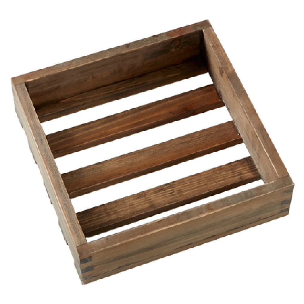 American Metalcraft WCVS 9-1/2 Inch Wood Walnut Finish Crate with Vidacasa Hot Cell