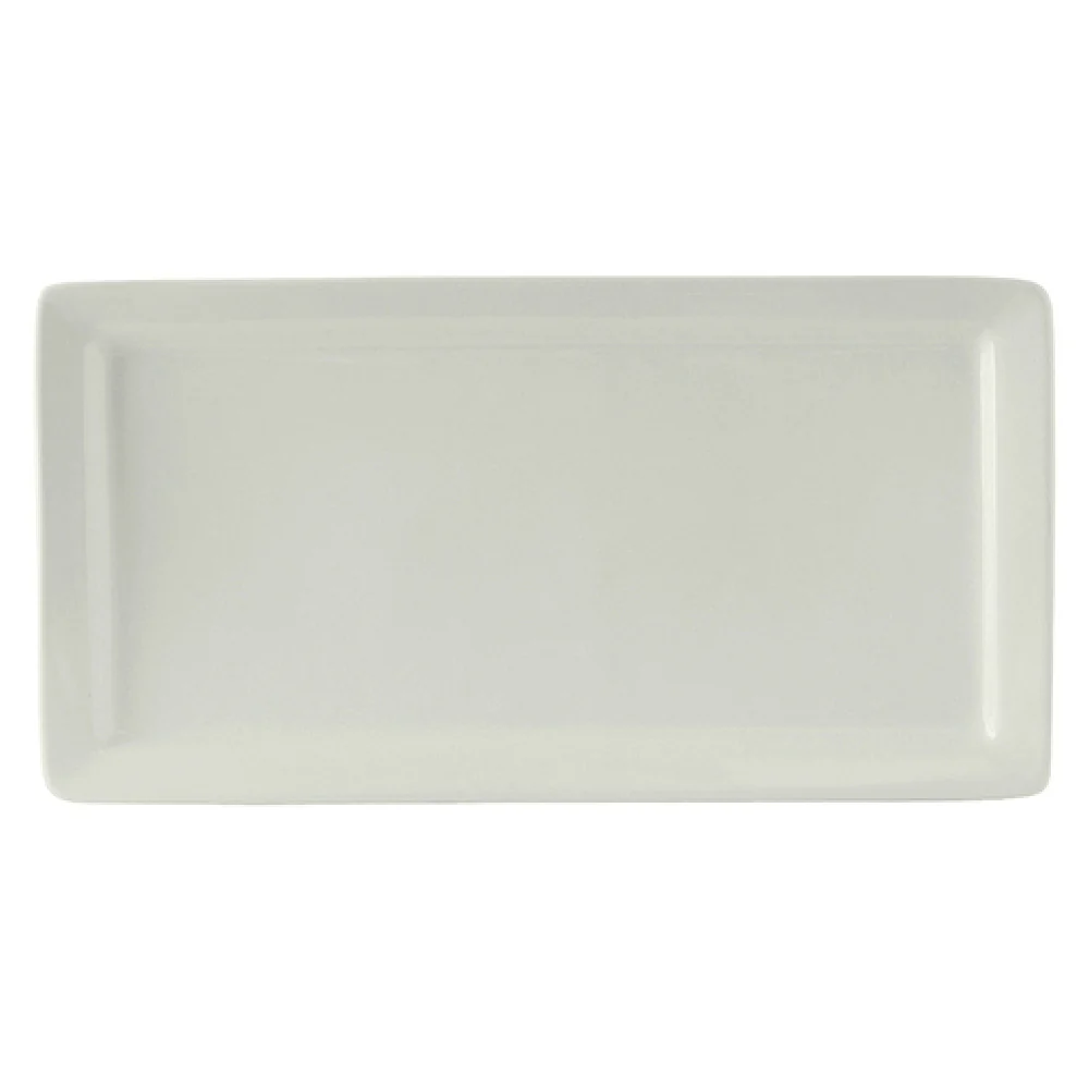 Tuxton BWH-1547 15-1/2 Inch White Rectangular Plate Ceramic for Foodservice