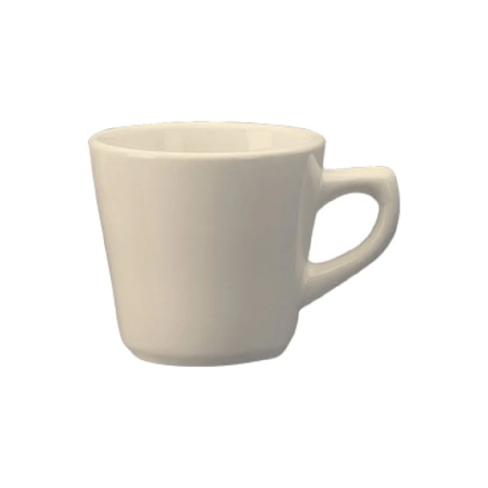 International Tableware RO-1 7 Oz Cup Round Rolled Edge Ceramic White 3-1/4 Inch