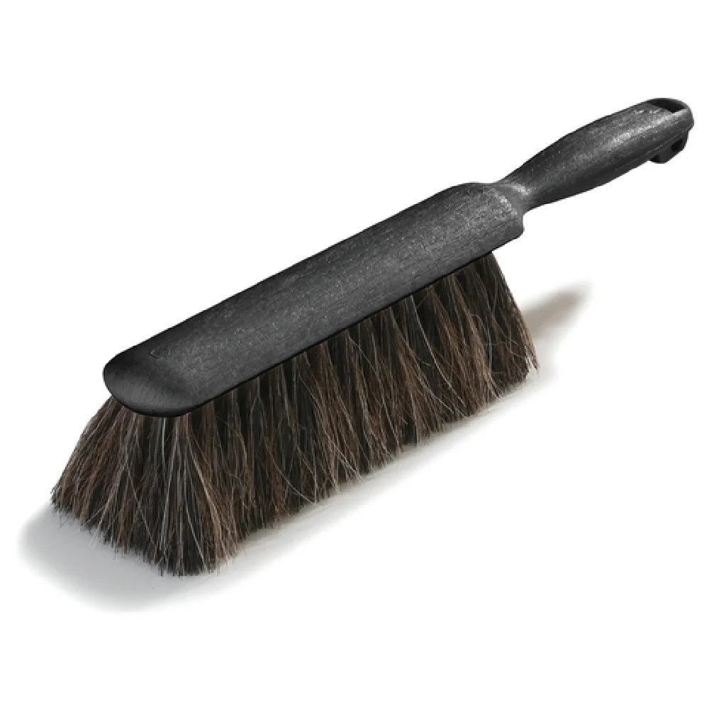 Carlisle 3622503 8 Inch Counter Brush Black Plastic Horsehair Bristles