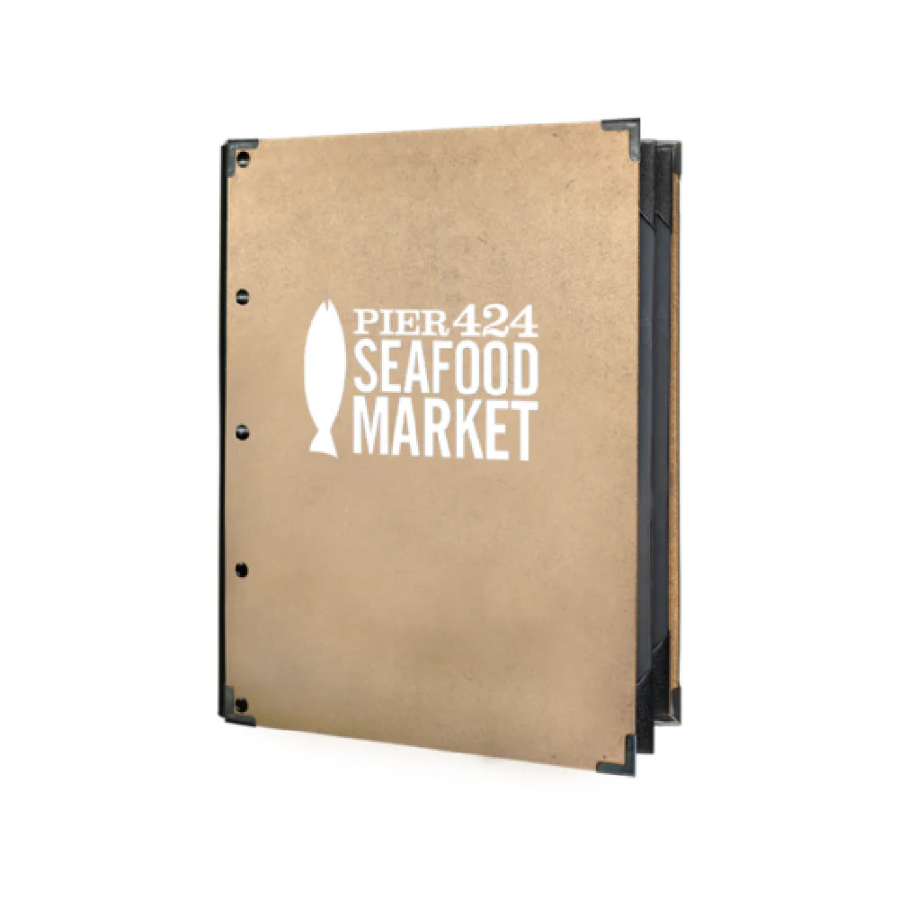 Risch AMORE-1V 8.5X14 Menu Cover 8-1/2 Inch Wood Single View with Black Corners