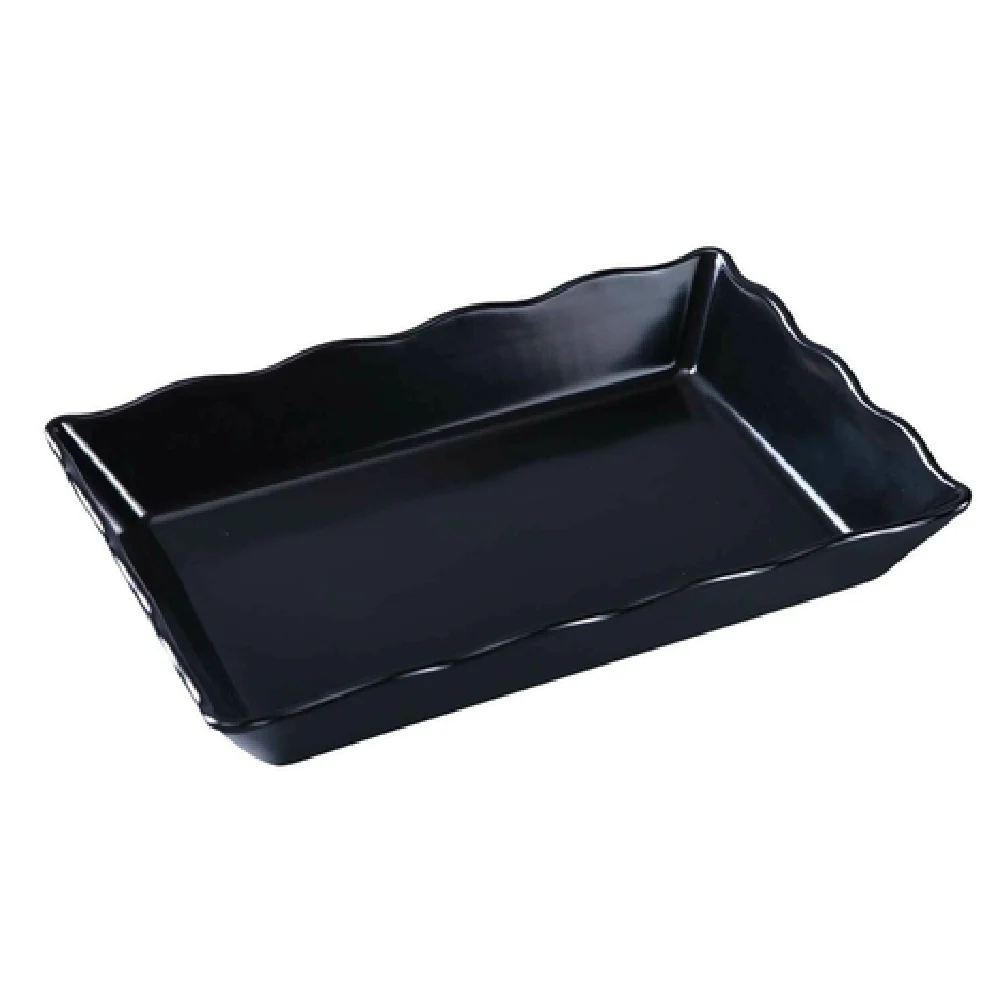 Yanco DC-6114B 14 Inch Melamine Rectangular Serving Tray Black - Case