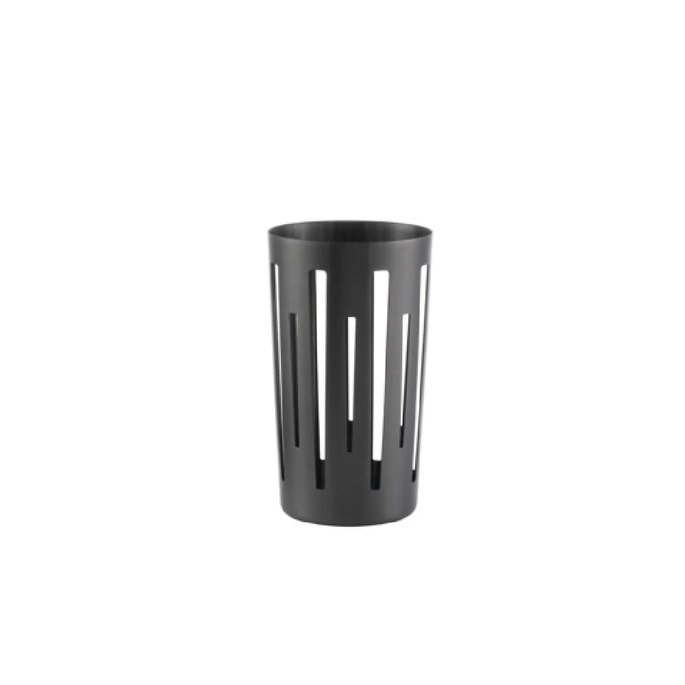 Service Ideas DB-70BX 3.75 Inch Round Breadstick Basket Brushed Finish Metal Black Onyx