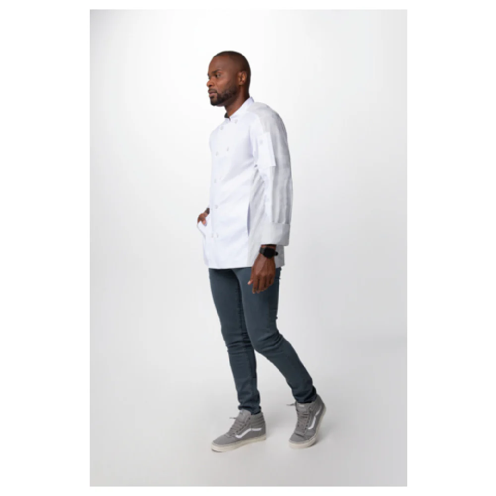 Chef Works CBN01-WHT-M 37 Inch Mojave Chef Coat Double Breasted Long Sleeve White
