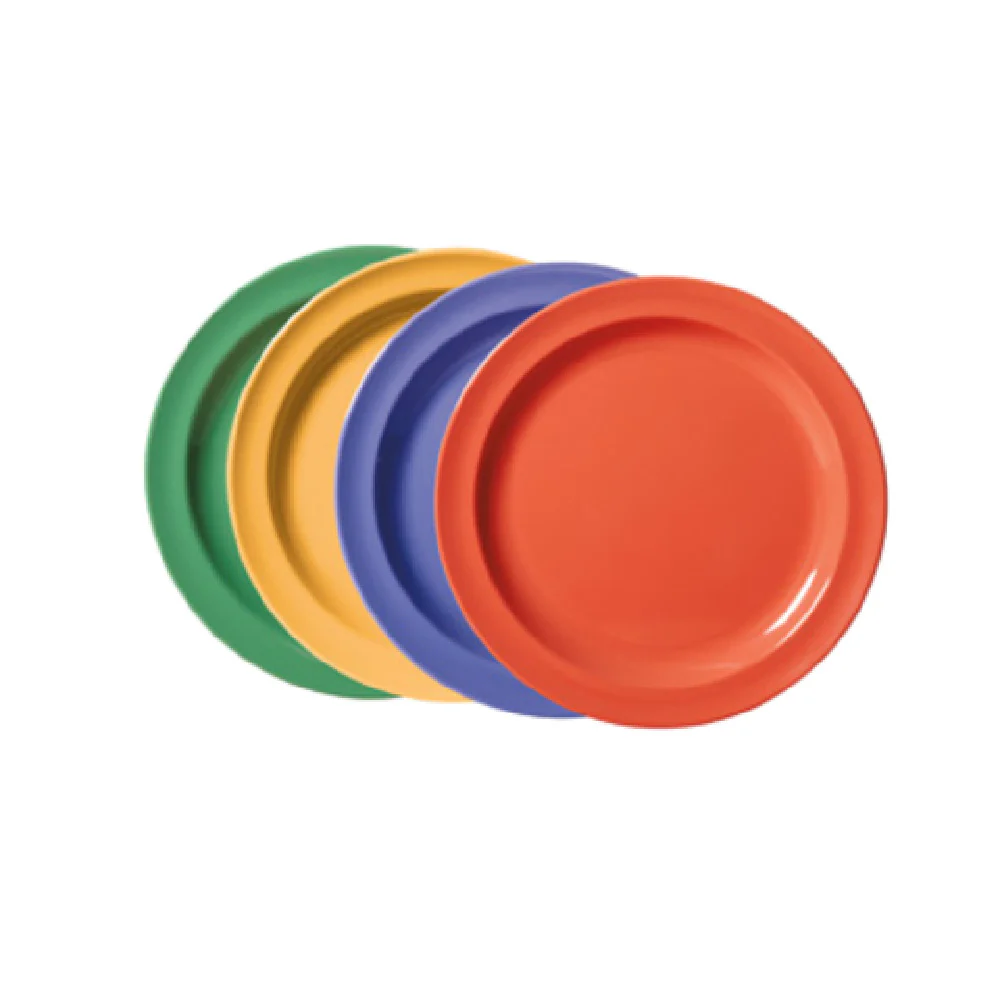 GET Enterprises DP-906-MIX 6-1/2 Inch Salad Plate Narrow Rim Melamine Assorted Colors GET Enterprises DP-906-MIX 6-1/2 Inch Salad Plate Narrow Rim Melamine Assorted Colors