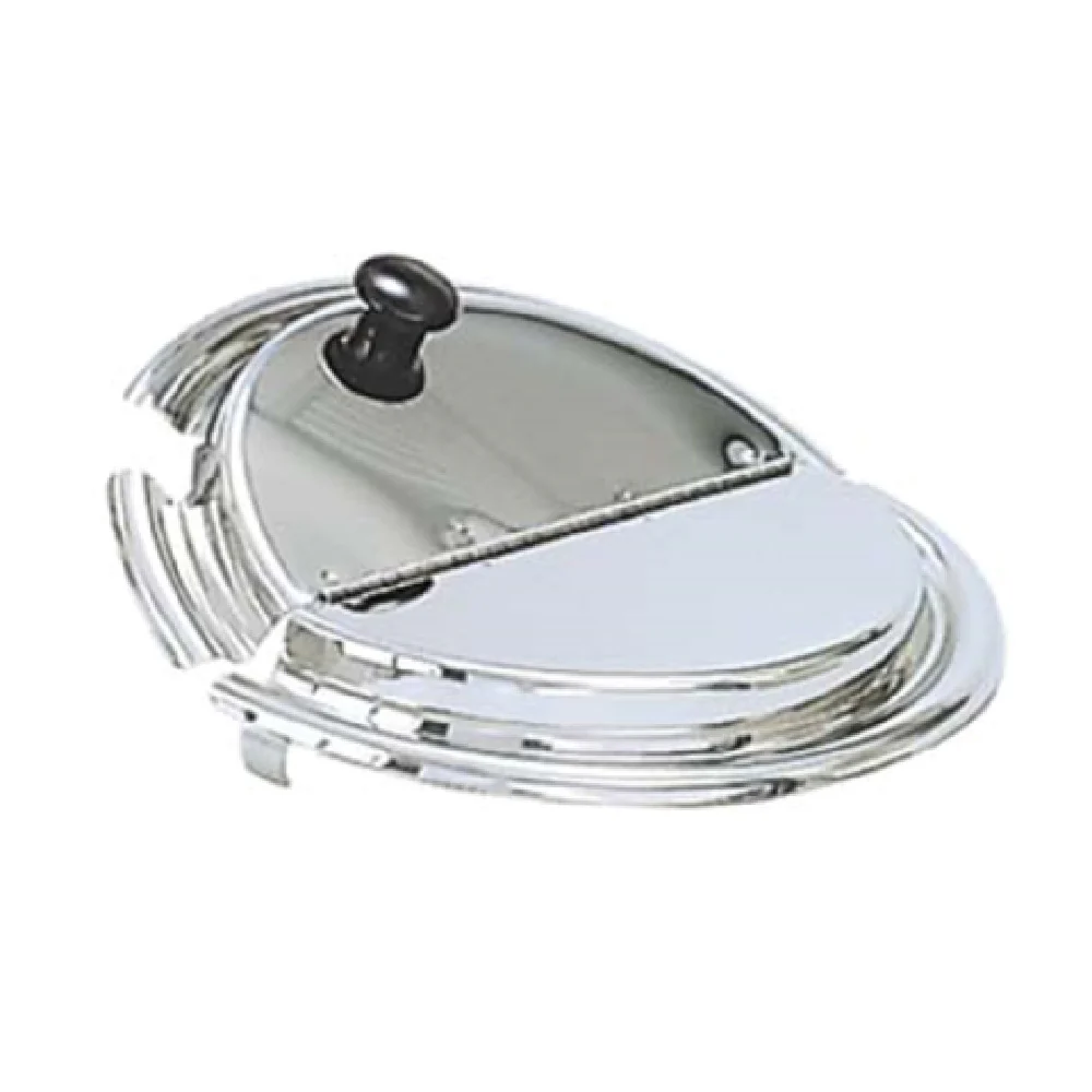 Admiral Craft CHI-85 7 Quart Inset Cover Hinged with Notched Knob Handle Stainless Steel Mirror Finish Admiral Craft CHI-85 7 Quart Inset Cover Hinged with Notched Knob Handle Stainless Steel Mirror Finish