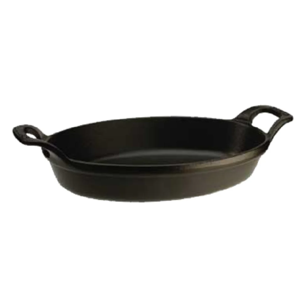 Zwilling 1302323 1 Quart Oval Gratin Baking Dish with Handles Enameled Cast Iron Black Matte