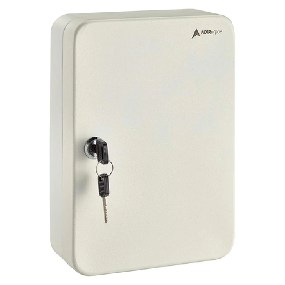 Alpine Industries ADI681-48-WHI 7.1 Inch Key Cabinet 48 Key Capacity Key Lock Steel White Finish