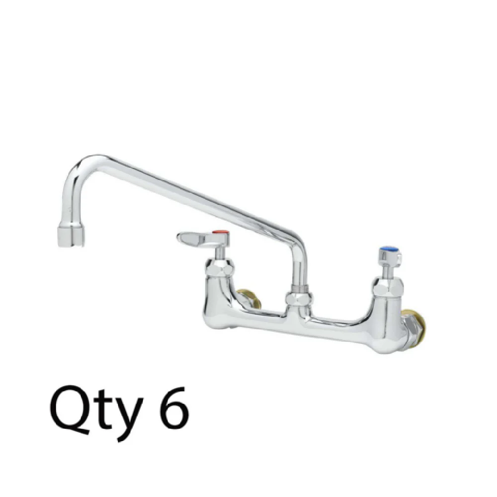 T&S Brass B-0231-CC-CRM 12 Inch Swing Nozzle Wall Mount Faucet with Lever Handles