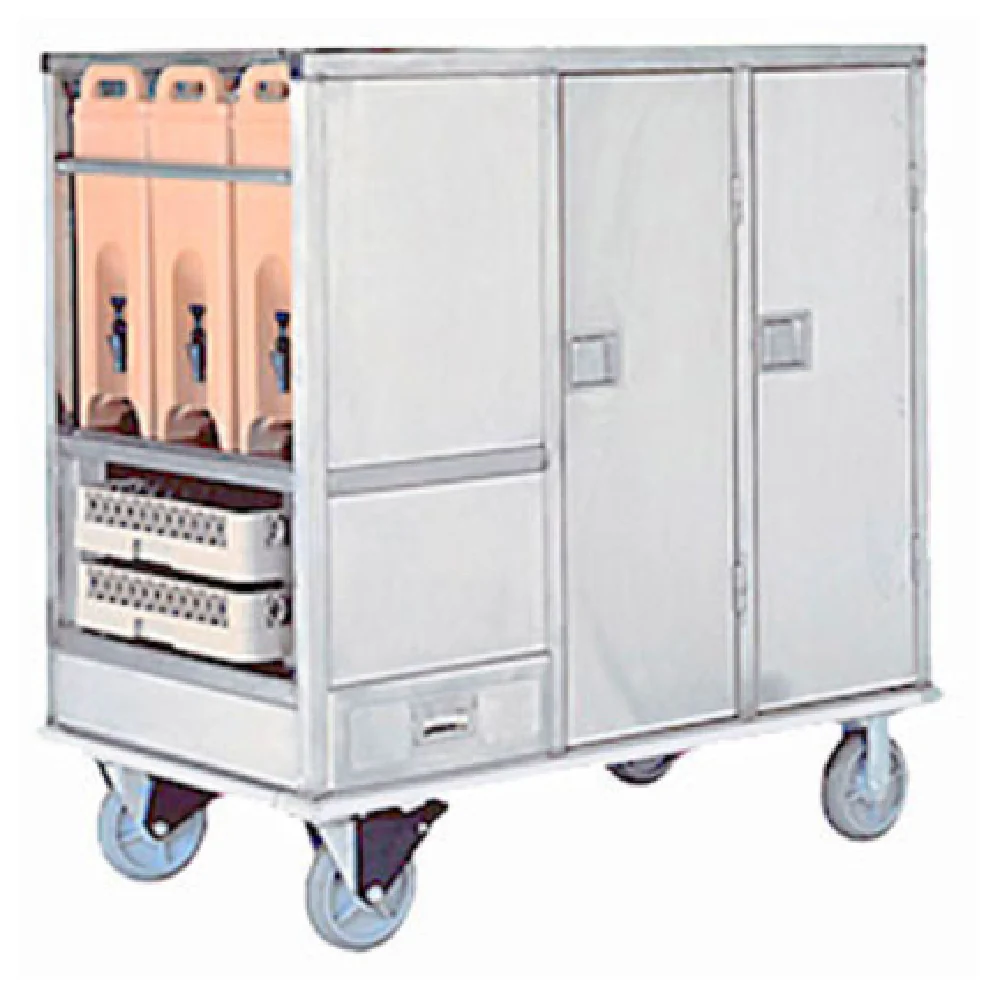 Lakeside PB48ENC 57 Inch Meal Tray Delivery Cart Enclosed Stainless Steel with Tamper Resistant Hardware