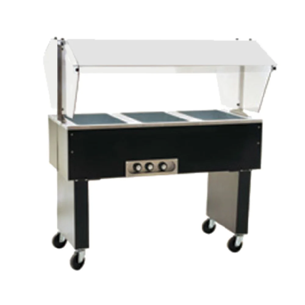 Eagle BPDHT4-120-3VP 63-1/2 Inch Electric Hot Food Serving Counter with Sneeze Guard