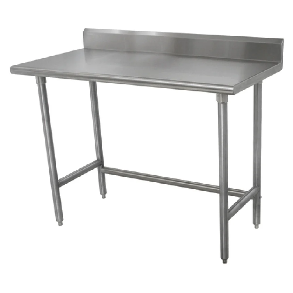 Advance Tabco TKLAG-304-X 48 Inch Work Table 16 Gauge 430 Stainless Steel Top with Backsplash