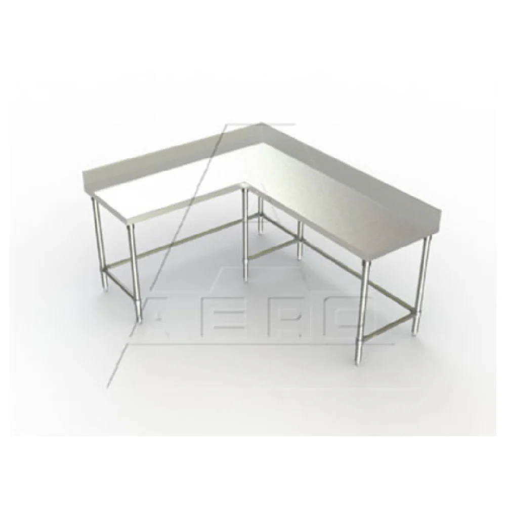AERO Manufacturing 3TCBX-60132 132 Inch Corner Table Stainless Steel Delux with 24 Inch Working Depth AERO Manufacturing 3TCBX-60132 132 Inch Corner Table Stainless Steel Delux with 24 Inch Working Depth