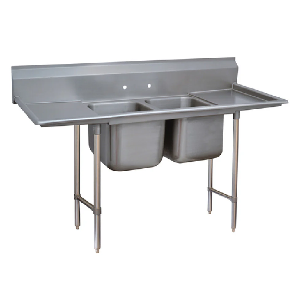 Advance Tabco 9-2-36-24RL 85 Inch Regaline Sink with left and right-hand Drainboards Advance Tabco 9-2-36-24RL 85 Inch Regaline Sink with left and right-hand Drainboards