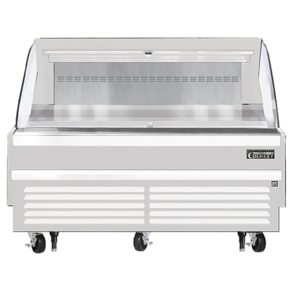 Everest Refrigeration EOMH-72-W-35-S 73 Inch Open Display Merchandiser 11.4 cu ft Stainless Steel White Everest Refrigeration EOMH-72-W-35-S 73 Inch Open Display Merchandiser 11.4 cu ft Stainless Steel White