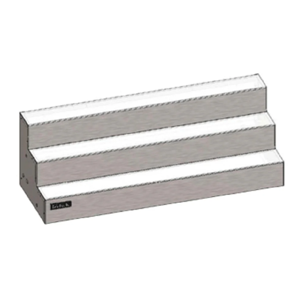Perlick LMD3-48R 48 Inch Lighted Merchandise Display 3-Tier Stainless Steel with White LED