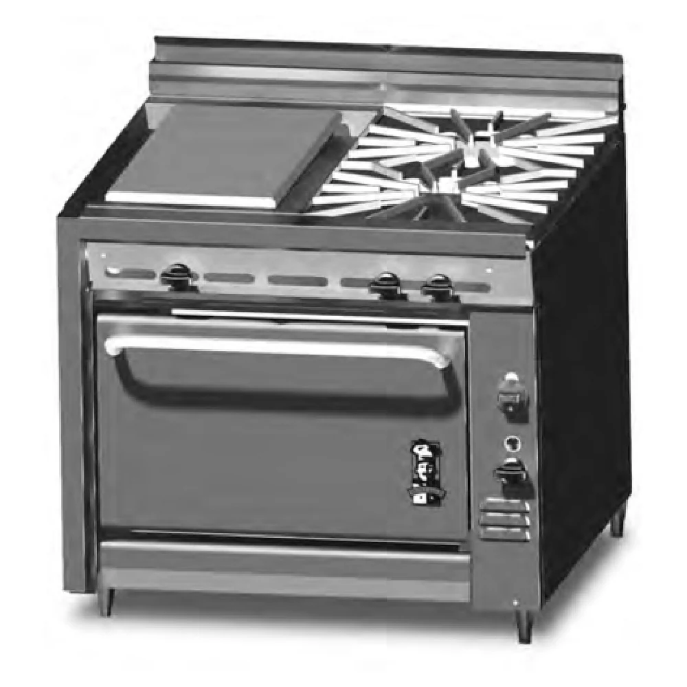 Montague Company 36-13PL 36 Inch Gas Heavy Duty Range with 1 Plancha 75,000 BTU Montague Company 36-13PL 36 Inch Gas Heavy Duty Range with 1 Plancha 75,000 BTU