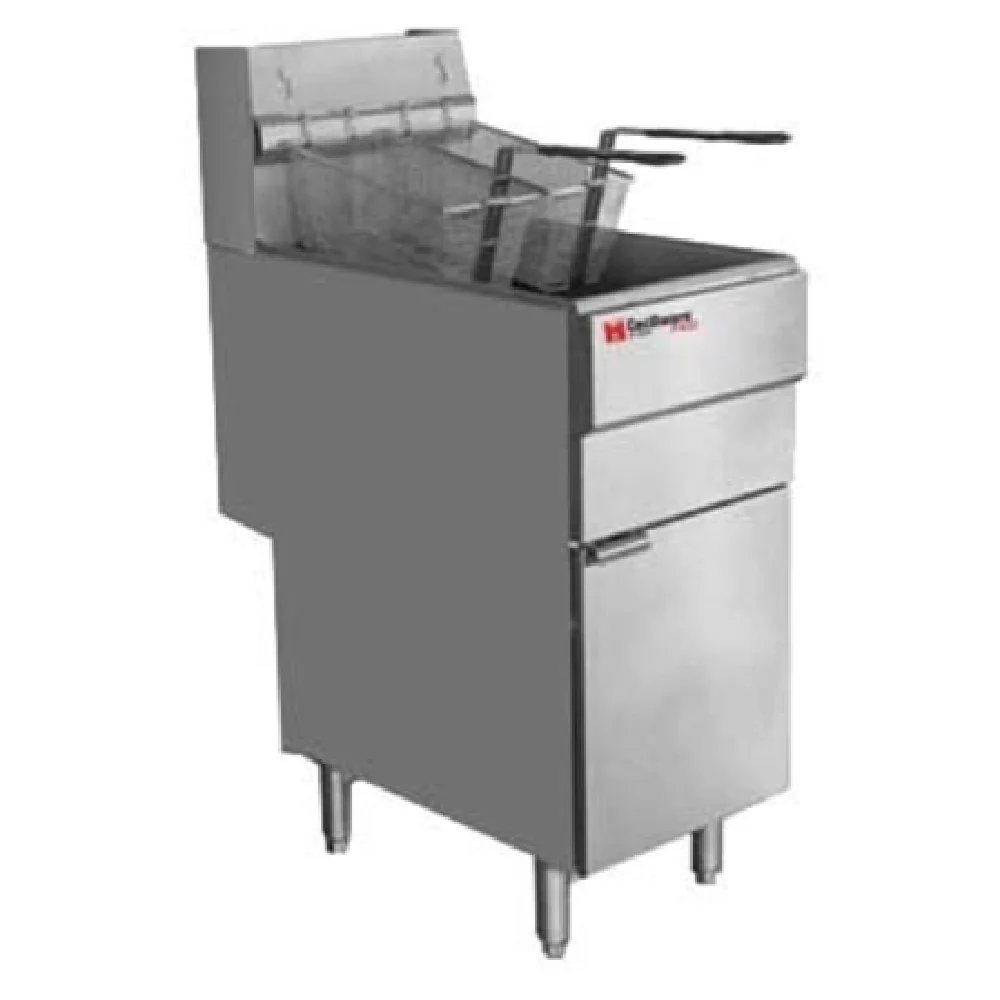 Grindmaster Cecilware FMS504NAT 15 Inch Gas Deep Fryer 50 lbs Capacity with 4 Burners 120000 BTU
