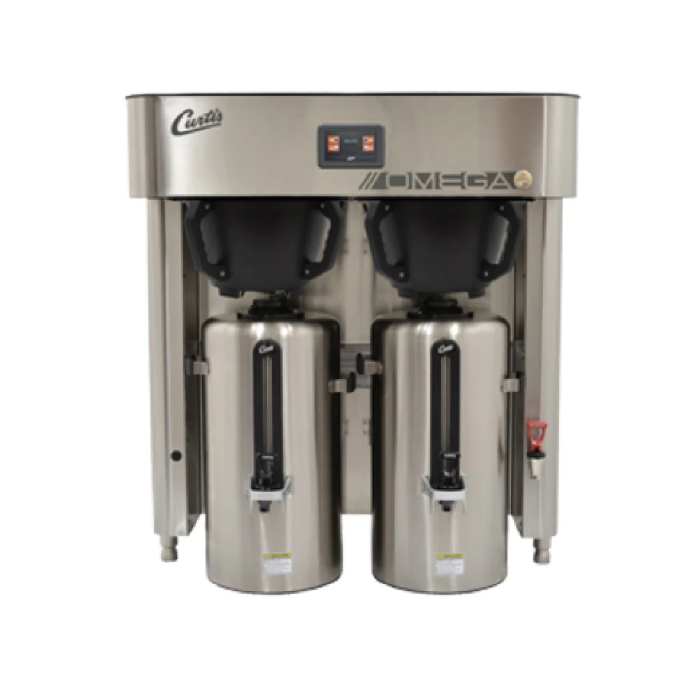 Curtis OMGT10 36 Inch Twin Electric Coffee Urn Brewer Stainless Steel 2 Urns with 3 Gallon Capacity Curtis OMGT10 36 Inch Twin Electric Coffee Urn Brewer Stainless Steel 2 Urns with 3 Gallon Capacity