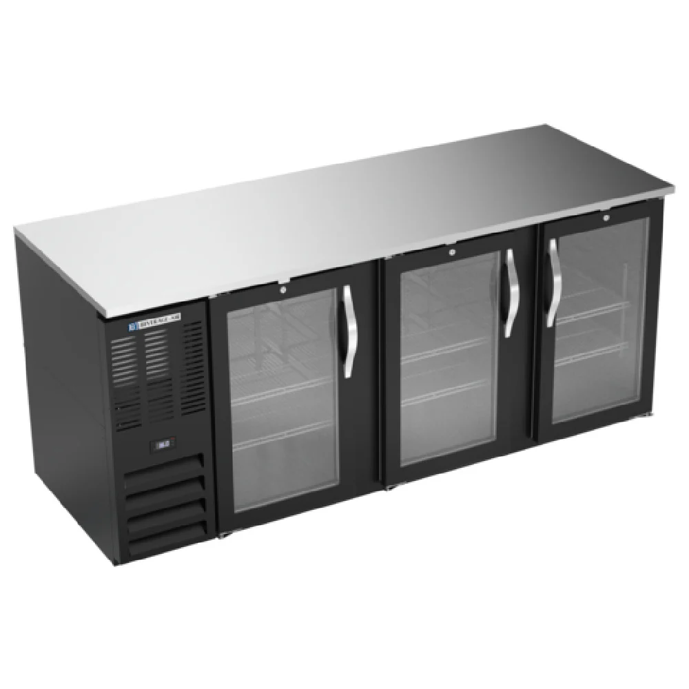 Beverage Air BB78HC-FG-B Refrigerated Food Rated Back Bar Storage Cabinet Three-section Beverage Air BB78HC-FG-B Refrigerated Food Rated Back Bar Storage Cabinet Three-section