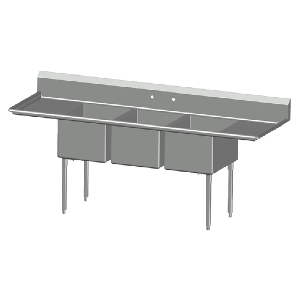 SPG International 3N20-2D18 Universal Stainless Sink Three Compartment 18 SPG International 3N20-2D18 Universal Stainless Sink Three Compartment 18