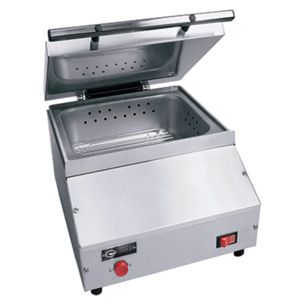 EmberGlo ES5PB-5400733 14 Inch Countertop Steamer Tap Water Push Button Stainless Steel